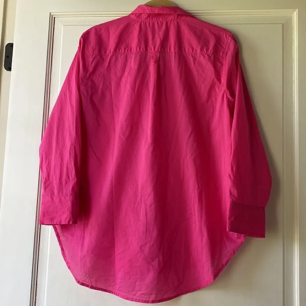 NEW With Tag Hot Pink Cotton Button Front Blouse By Nic+Zoe